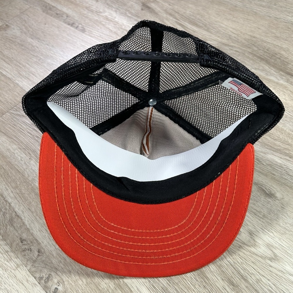 VTG 90s Massillon Tigers Snapback Hat Black Orange White Trucker Cap Made in USA - Picture 3 of 9
